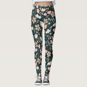 Leggings Motif de fleurs sauvages