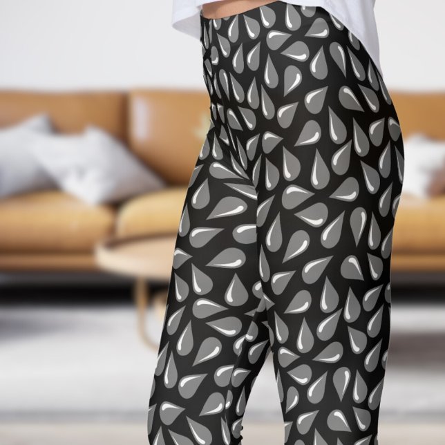 Leggings Motif de Flickr noir moderne (Modern Black Flick Pattern Leggings)
