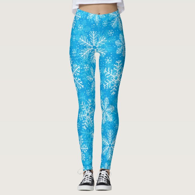 Leggings Motif de flocons blancs (Devant)