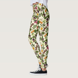 Leggings Motif de fruits exotiques tropicaux peints à la ma