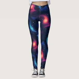Leggings Motif de galaxie bleu foncé