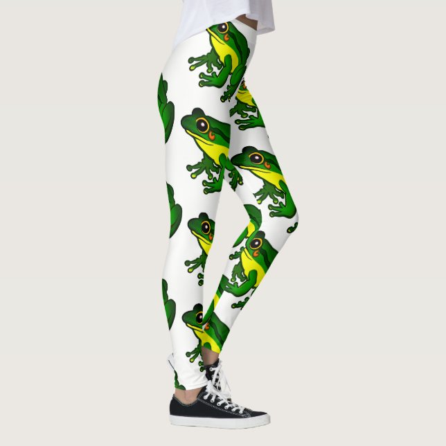 Leggings Motif de grenouille verte colorée (Droite)
