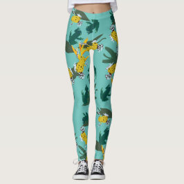 Leggings Motif de grenouilles exotiques