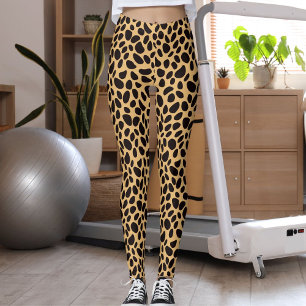 Leggings Motif de gros chat noir marron et bronzé Peau de l