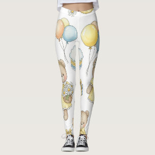 Leggings Motif de jardin de marguerites de nounours (16)