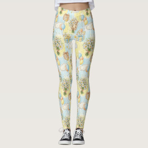 Leggings Motif de jardin de marguerites de nounours (3)