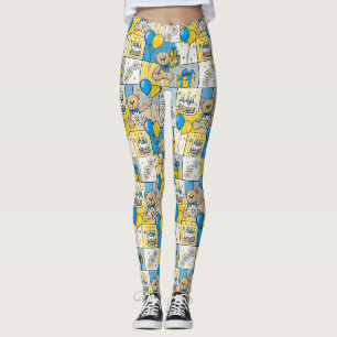 Leggings Motif de jardin de marguerites de nounours (4)
