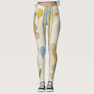 Leggings Motif de jardin de marguerites Ourson (10)