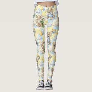 Leggings Motif de jardin de marguerites Ourson (2)