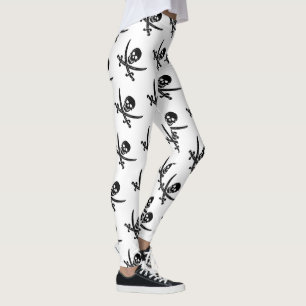 Leggings Motif de jolly roger de crâne de pirate