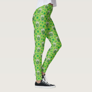 Leggings Motif de la bière verte de la Saint Patrick
