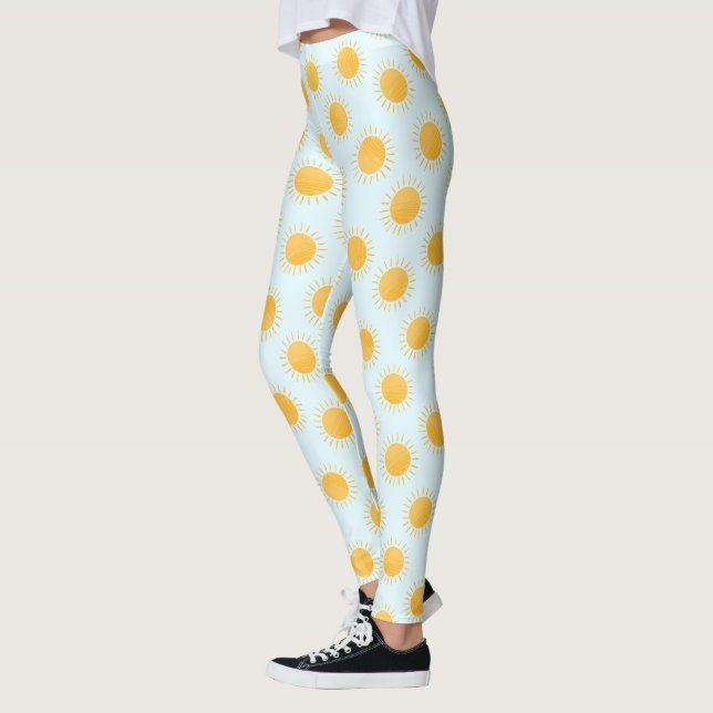 Leggings Motif de la journée du Doodle Sunshine (Gauche)