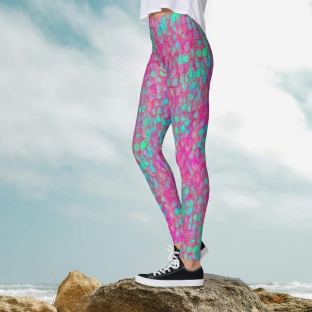 Leggings Motif de la queue de sirène Turquoise rose  (Créateur téléchargé)