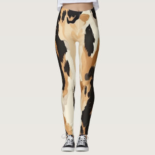 Leggings Motif de la vache blanche