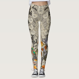 LEGGINGS MOTIF DE LACE NOIRE ANTIQUE BOUTTERFLIES LEGINES
