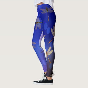 Leggings Motif de libellules bleues,