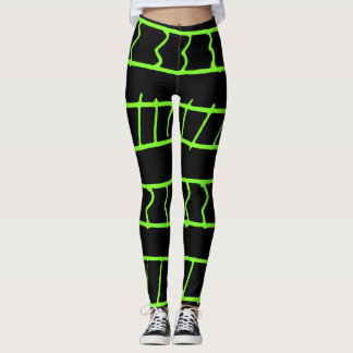 Leggings Motif de lignes et de formes sur fond noir