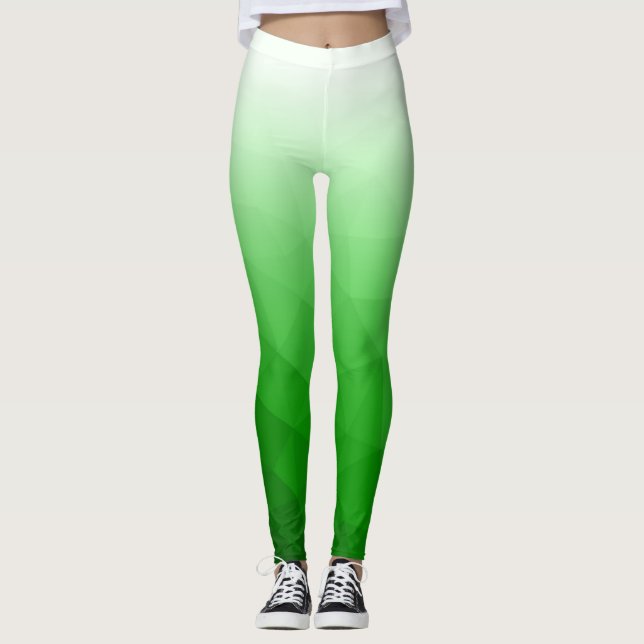 Leggings Motif de maillage de géométrie blanc vert clair (Devant)