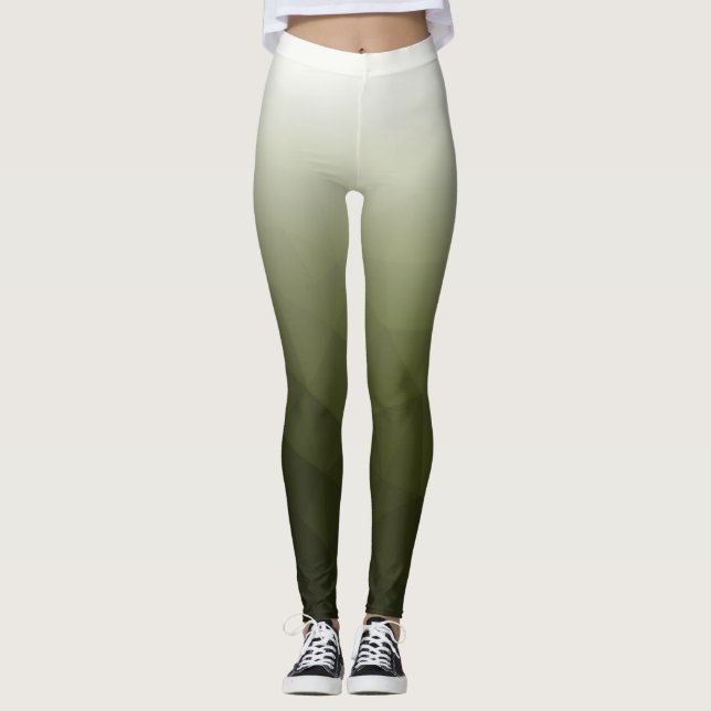 Leggings Motif de maillage de géométrie blanche verte de l' (Devant)