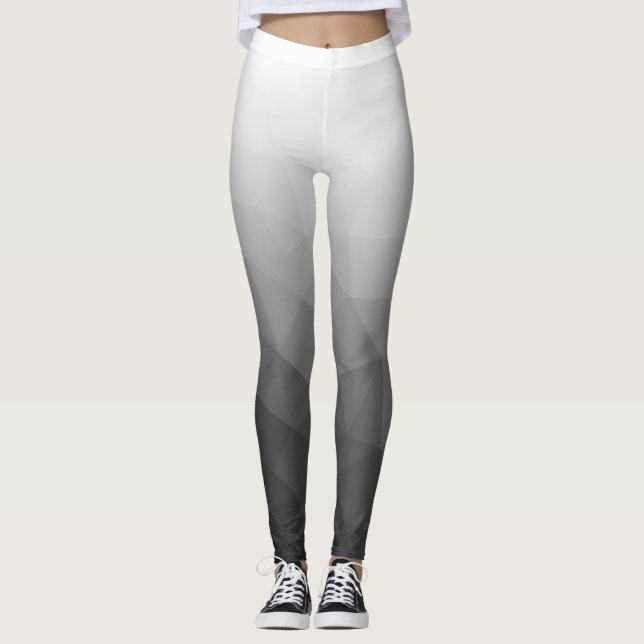 Leggings Motif de maillage gris clair Gradient blanc (Devant)