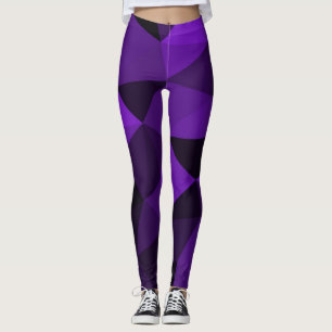 Leggings Motif de maille géométrique noir violet