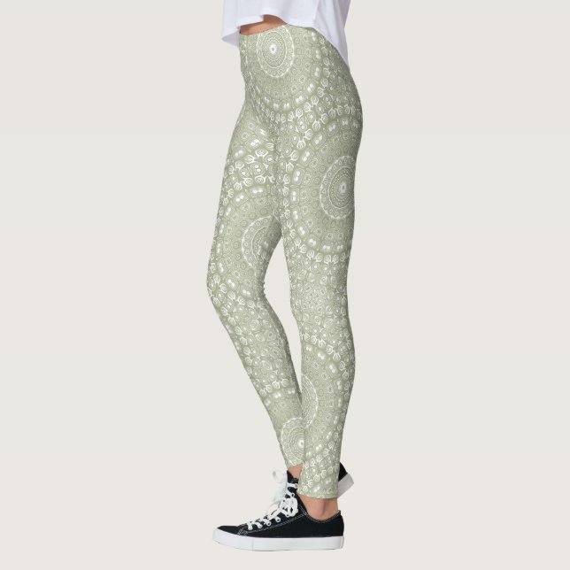 Leggings Motif de mandala Sage Green (Gauche)