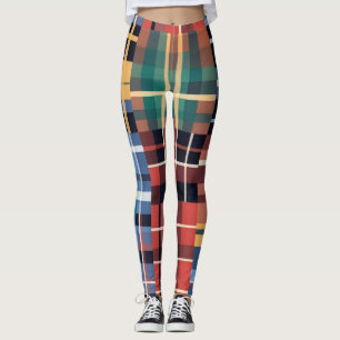 Leggings Motif de mélange tartan audacieux