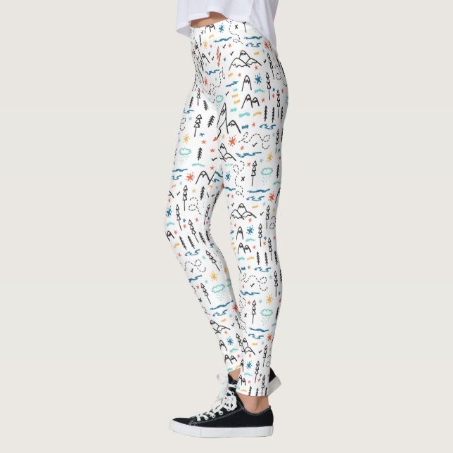 Leggings Motif de montagne (Gauche)