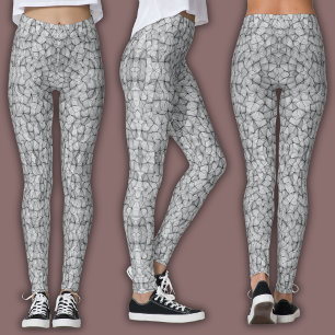 Leggings Motif de mosaïque abstrait   Pierre fissurée