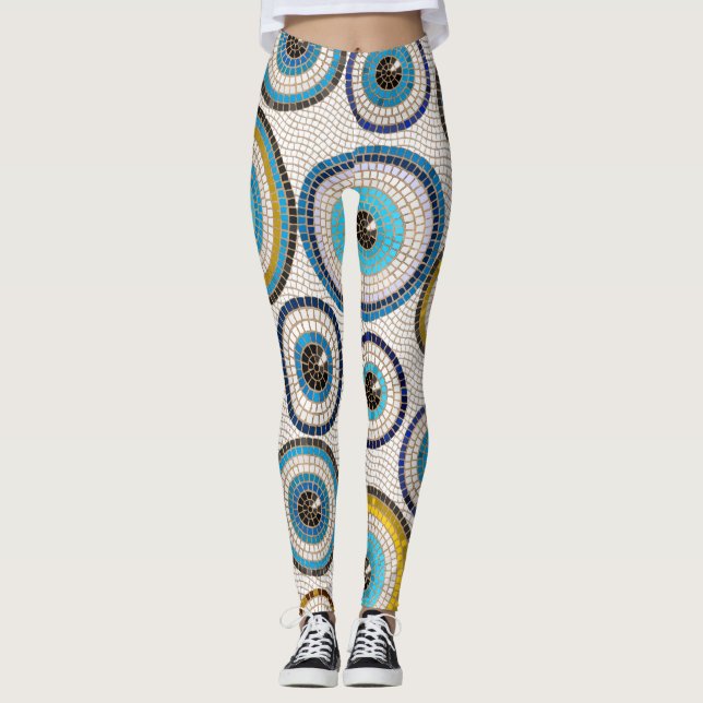 Leggings Motif de mosaïque de l'oeil maléfique (Devant)
