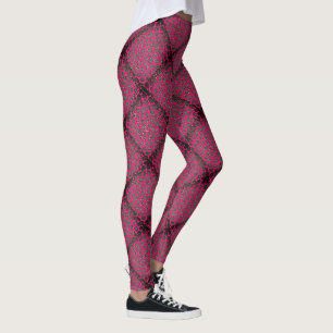 Leggings Motif de mosaïque moderne de diamant de roses