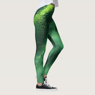 Leggings Motif de mousse verte Abstrait personnalisé