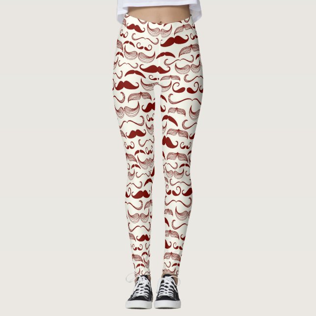 Leggings Motif de moustache, rétro style 3 (Devant)