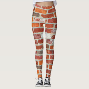 Leggings Motif de mur de brique rouge