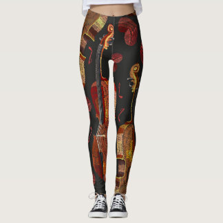 Leggings Motif de musique violon Red Heart