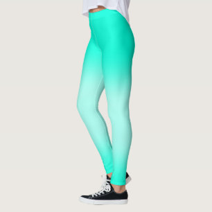 Leggings Motif de nature à l'aquarelle avec dégradé vert mo