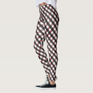 Leggings Motif de Noël des buffles noirs et rouges foncés