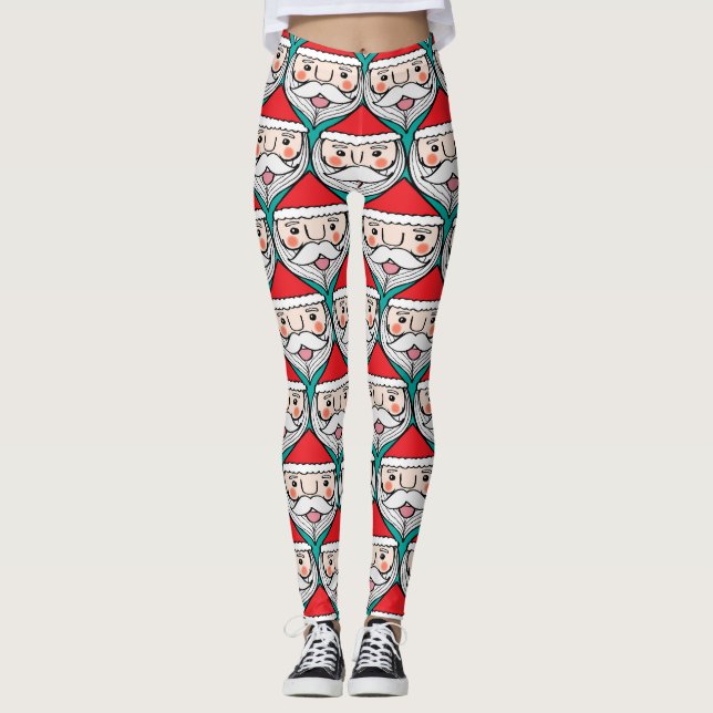 Leggings Motif de Noël du Père Noël (Devant)