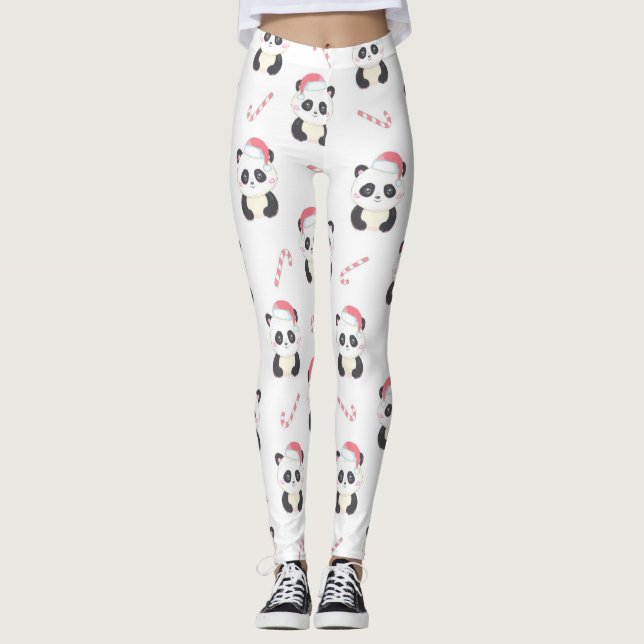 Leggings Motif de Noël Panda (Devant)