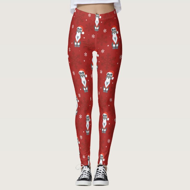 Leggings Motif de Noël Schnauzer (Devant)