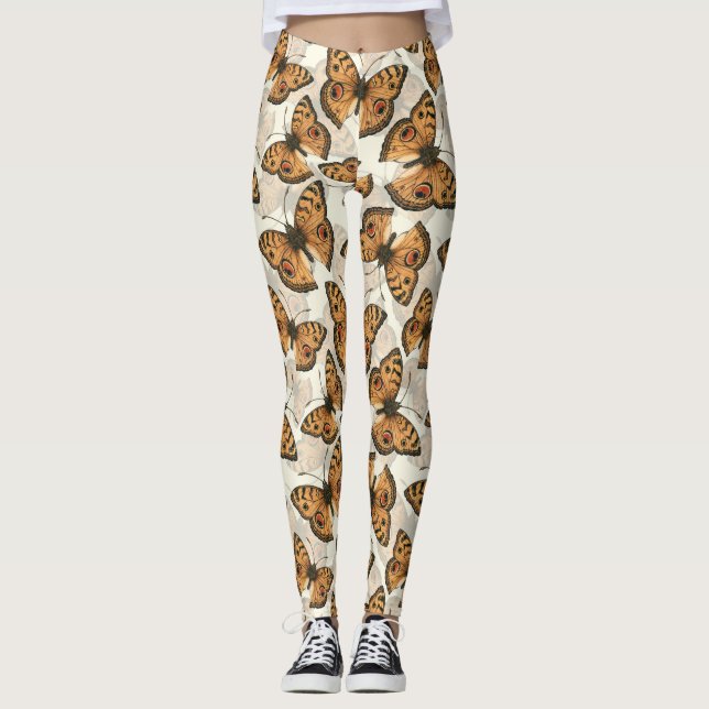 Leggings Motif de papillon paon (Devant)