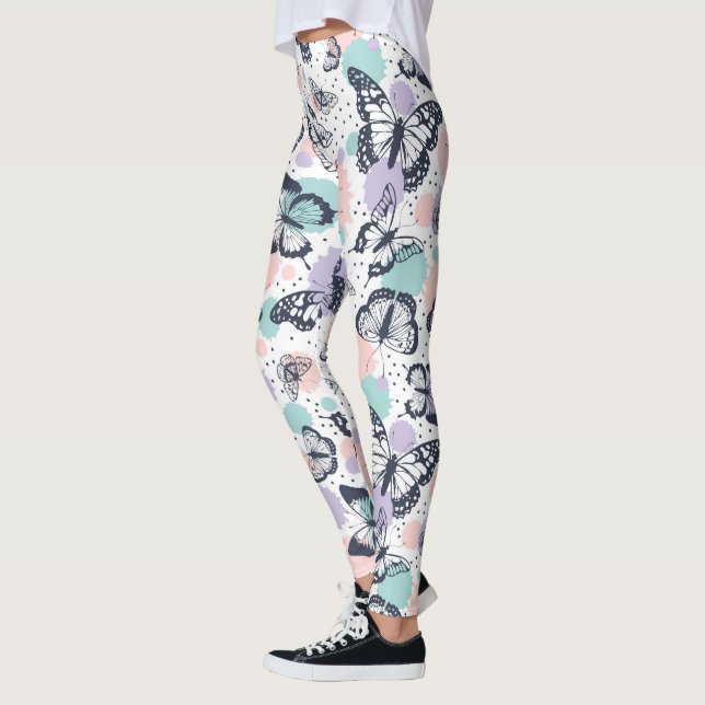 Leggings Motif de papillons colorés (Gauche)