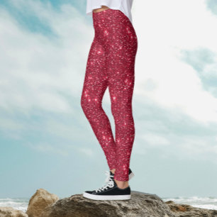 Leggings Motif de Parties scintillant Royal Red Sparkle de 