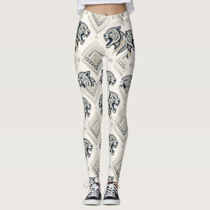 Leggings Motif de patch léopard géométrique
