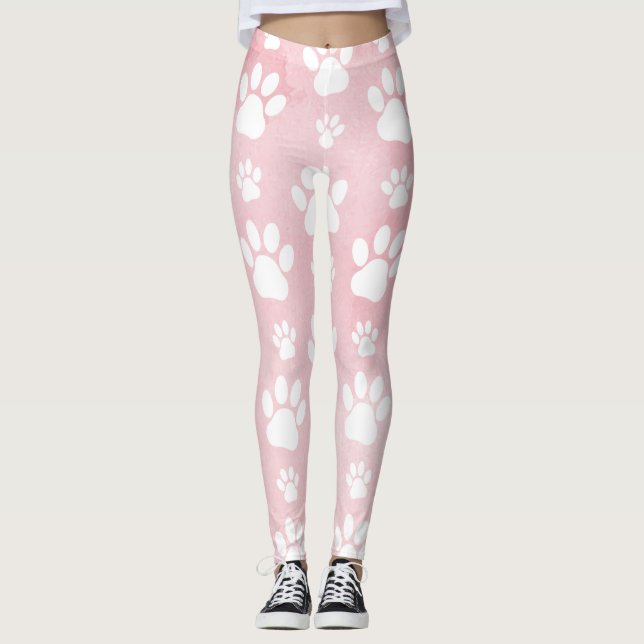 Leggings Motif De Pâtes, Patrouilles Blanches, Aquarelles,  (Devant)