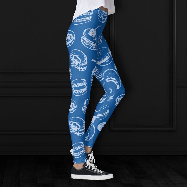 Leggings Motif de pâtisseries françaises | Classic Blue Swe (Créateur téléchargé)