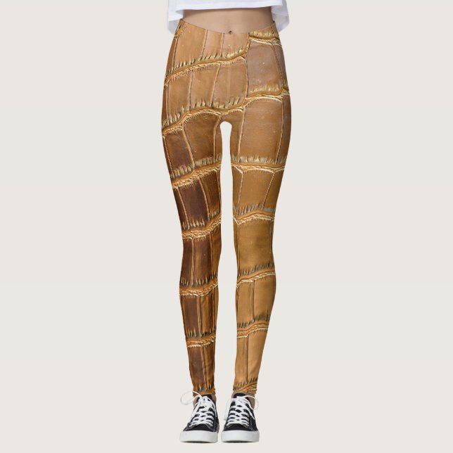 Leggings Motif de peau d'animal de cuir de crocodile de (Devant)