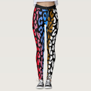 Leggings Motif de peau de léopard coloré #3