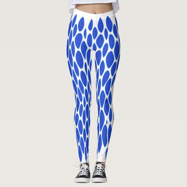 Leggings Motif de peau de python bleu de luxe (Devant)
