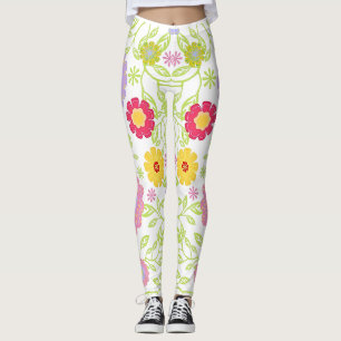 Leggings Motif de peinture d'art floral